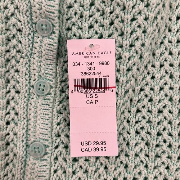 American Eagle, Mint Green Crochet Cropped Tank - Picture 4 of 4